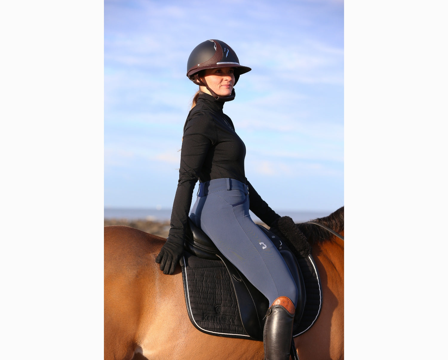 Pantalon équitation femme 560 JUMP basanes silicone bordeaux - Maroc, achat en ligne